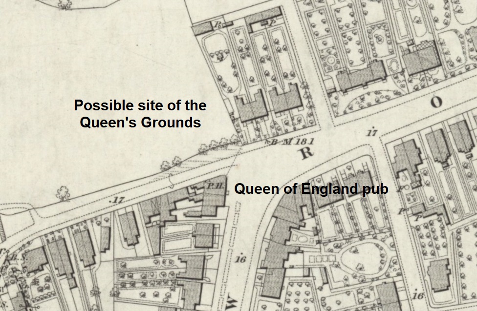 London - Queen of England Grounds : Map credit National Library of Scotland
